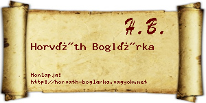 Horváth Boglárka névjegykártya